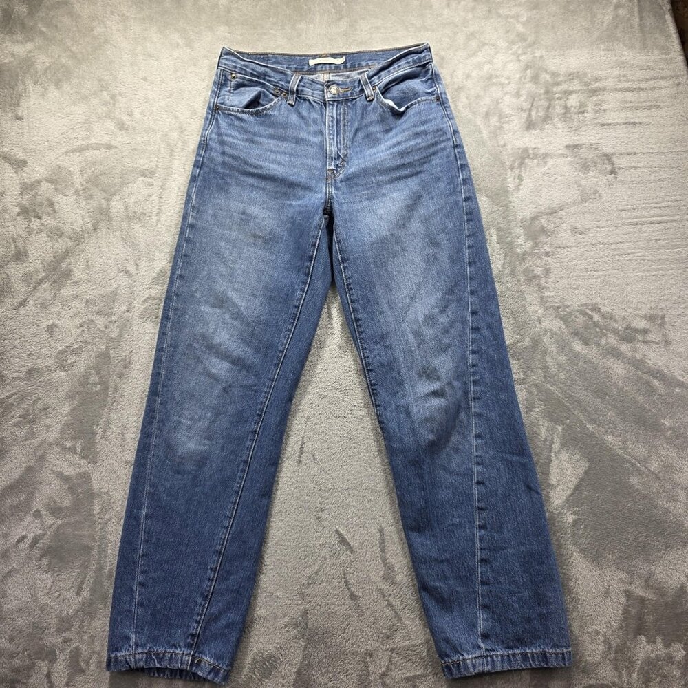 Levi's 94 Baggy Jeans Womens 27 Blue High Rise 100% Cotton Loose Fit A8704-0000
